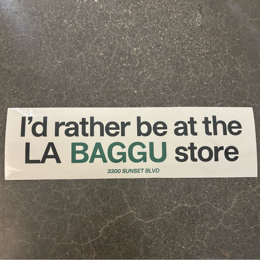 BAGGU car sticker | I’d rather be at the LA BAGGU store sticker | LA store